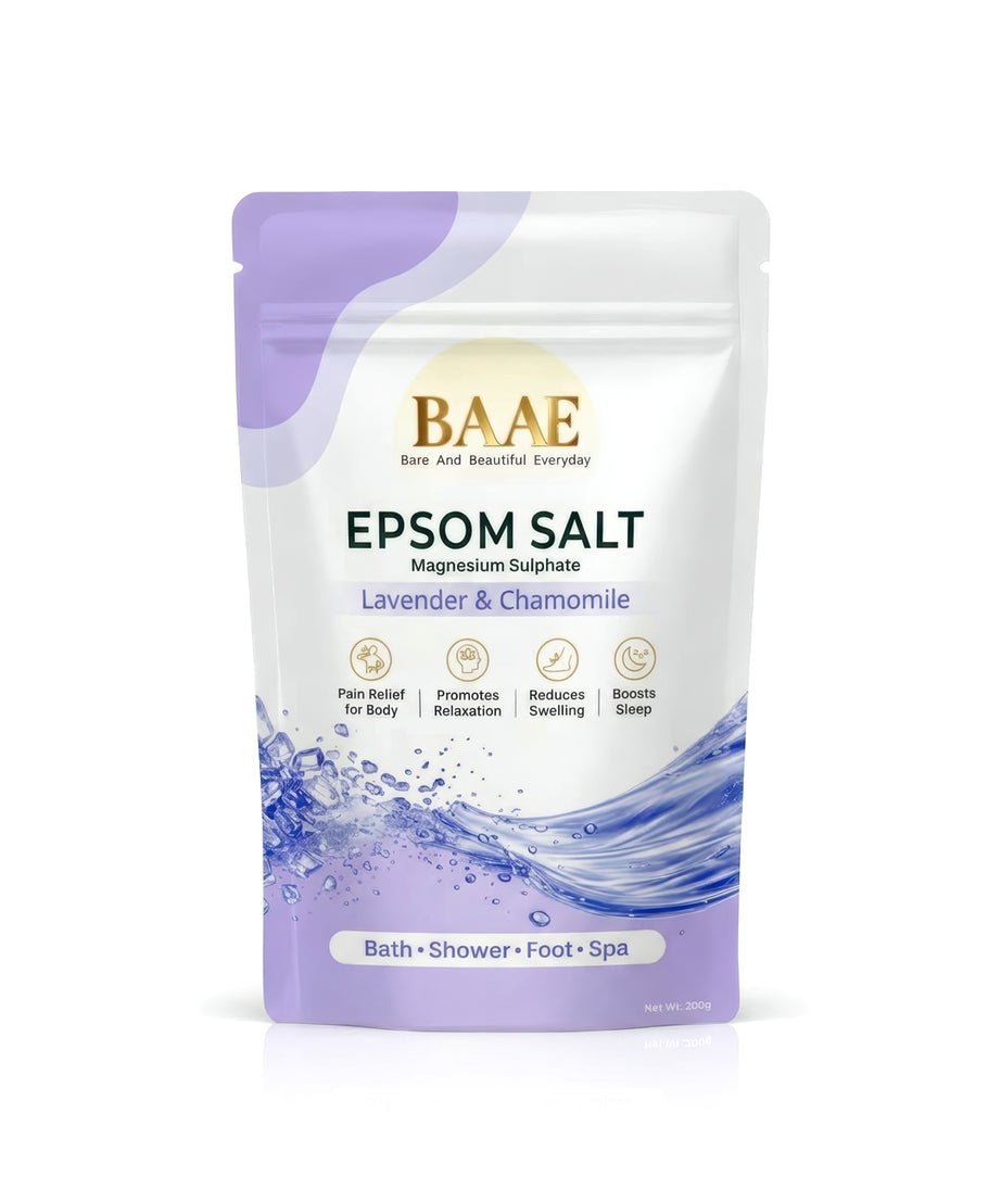 BAAE Wellness lavender epsom bath salt, 1 kg pure magnesium sulphate crystals for bath and foot soak