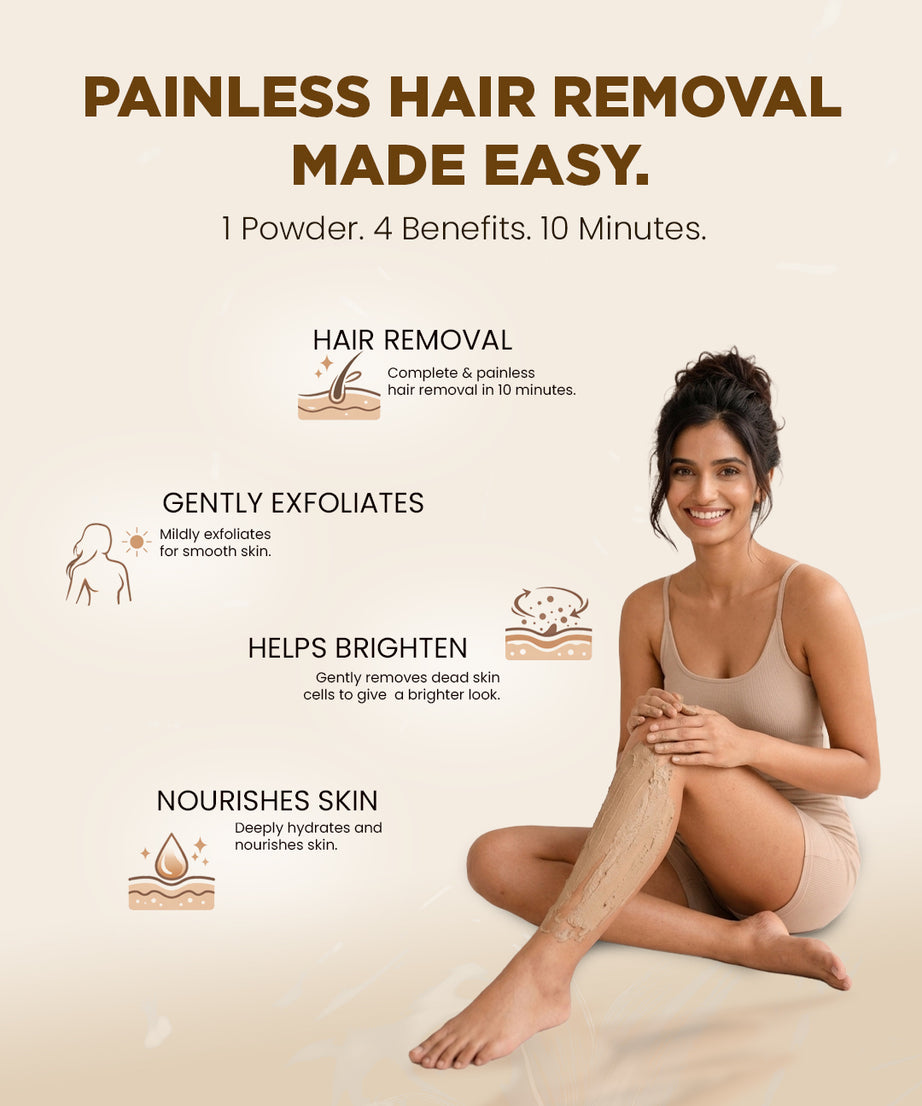 Painless no-strip bikini wax alternative: no hot wax, no pulling, herbal hair removal powder