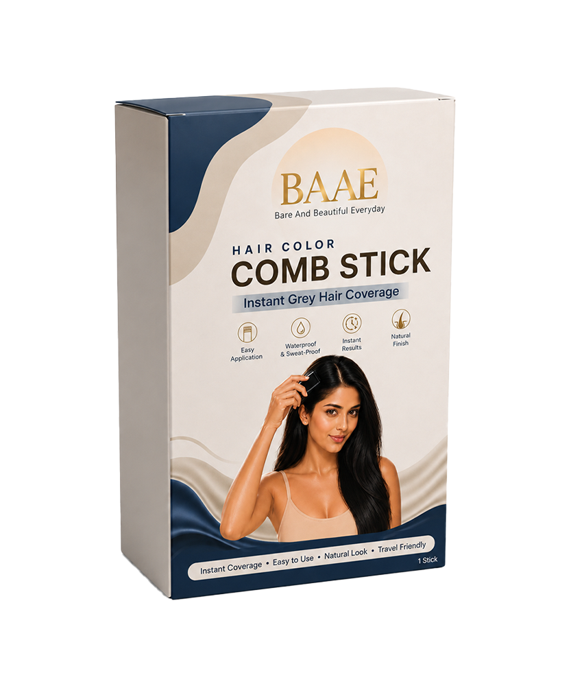 BAAE Instant Hair Colour Stick | Temporary Waterproof Gel Colour with Comb Applicator | Grey Coverage & Colour Refresh, 20g