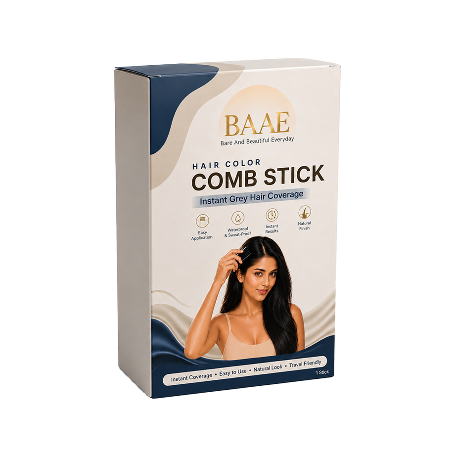 BAAE Instant Hair Colour Stick | Temporary Waterproof Gel Colour with Comb Applicator | Grey Coverage & Colour Refresh, 20g