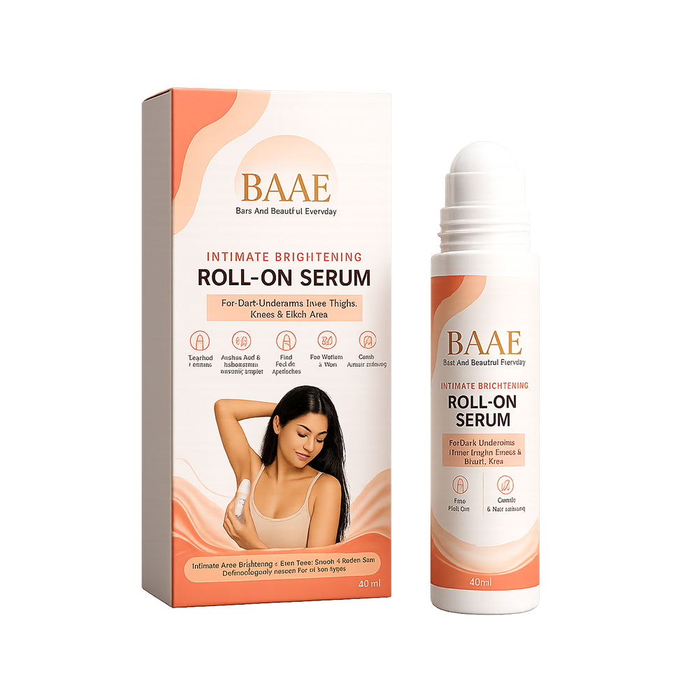 BAAE Intimate Lightening Roll-On | Alpha Arbutin, Niacinamide & Lactic Acid | Gentle Brightening for Sensitive Skin | Mess-Free Roll-On, 50ml