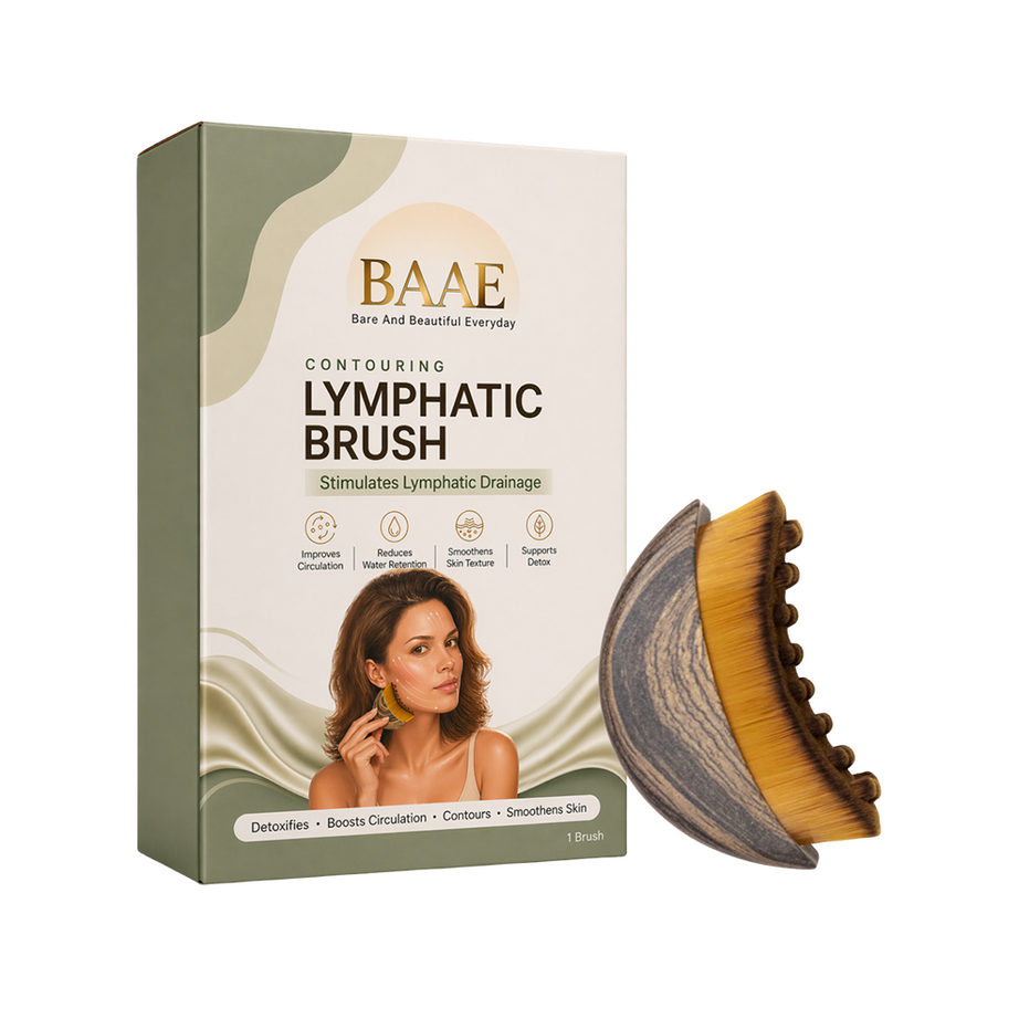 BAAE Lymphatic Face Contour Brush | Manual Facial Drainage & Sculpting Tool | Reduces Puffiness & Defines Jawline